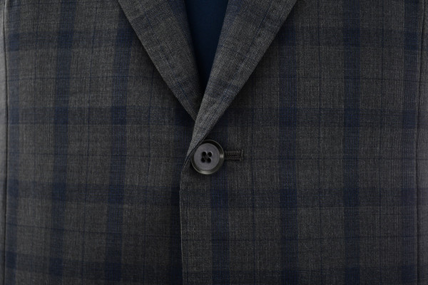 Isaia Napoli Gray Blue Plaid 100% Wool Suit